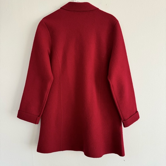 Eileen Fisher Burgundy Red Wool Jacket Coat vintage - Picture 3 of 5